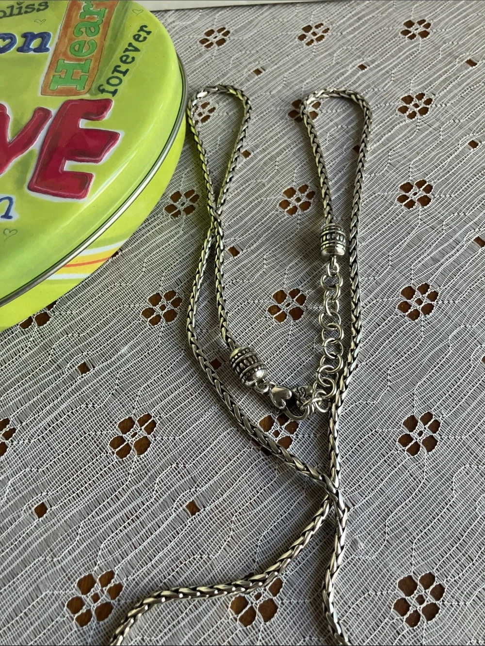 Brighton Silver Heart & Oval Pendant Necklace with Chain